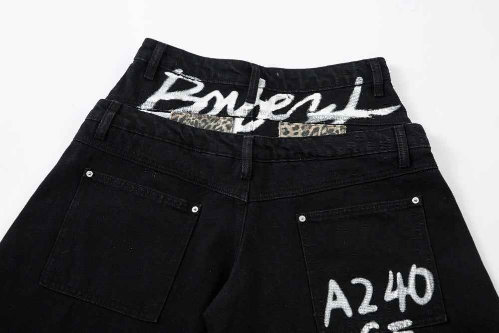 Leopard Graffiti | Patch Jeans Pants