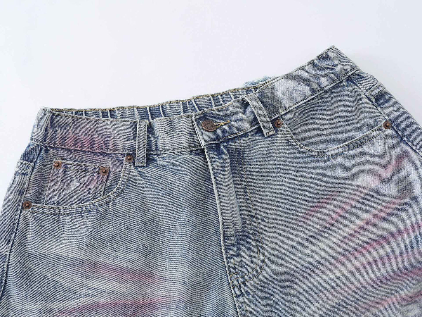 Pink Spray | Washed Denim Shorts