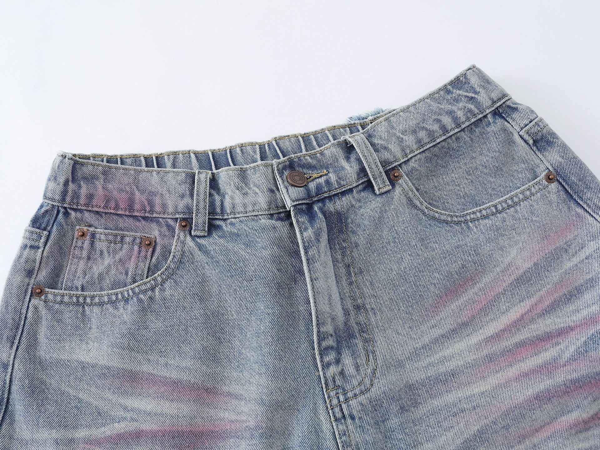 Pink Spray | Washed Denim Shorts
