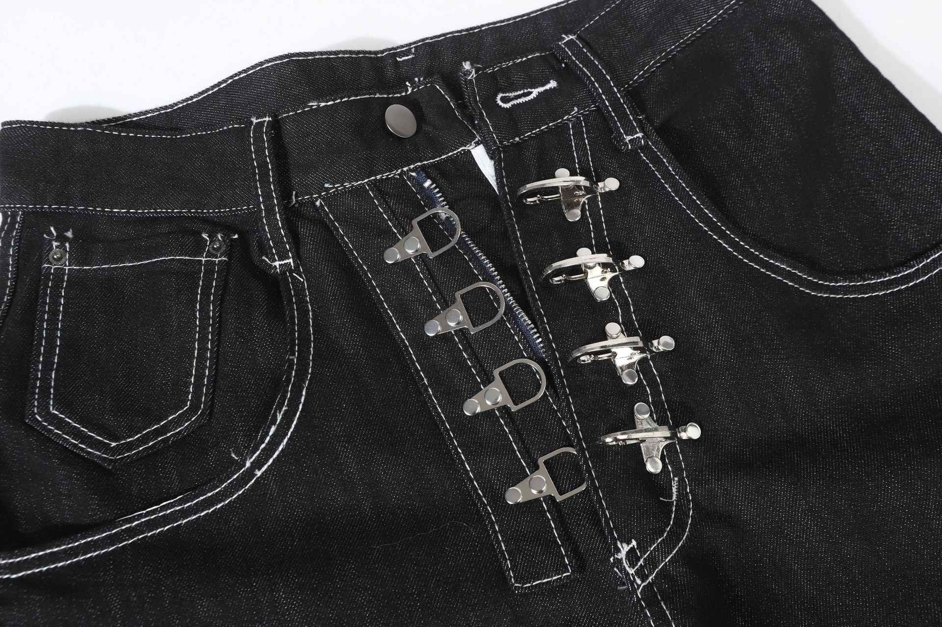 Metal Button Raw | Baggy Barrel Jeans