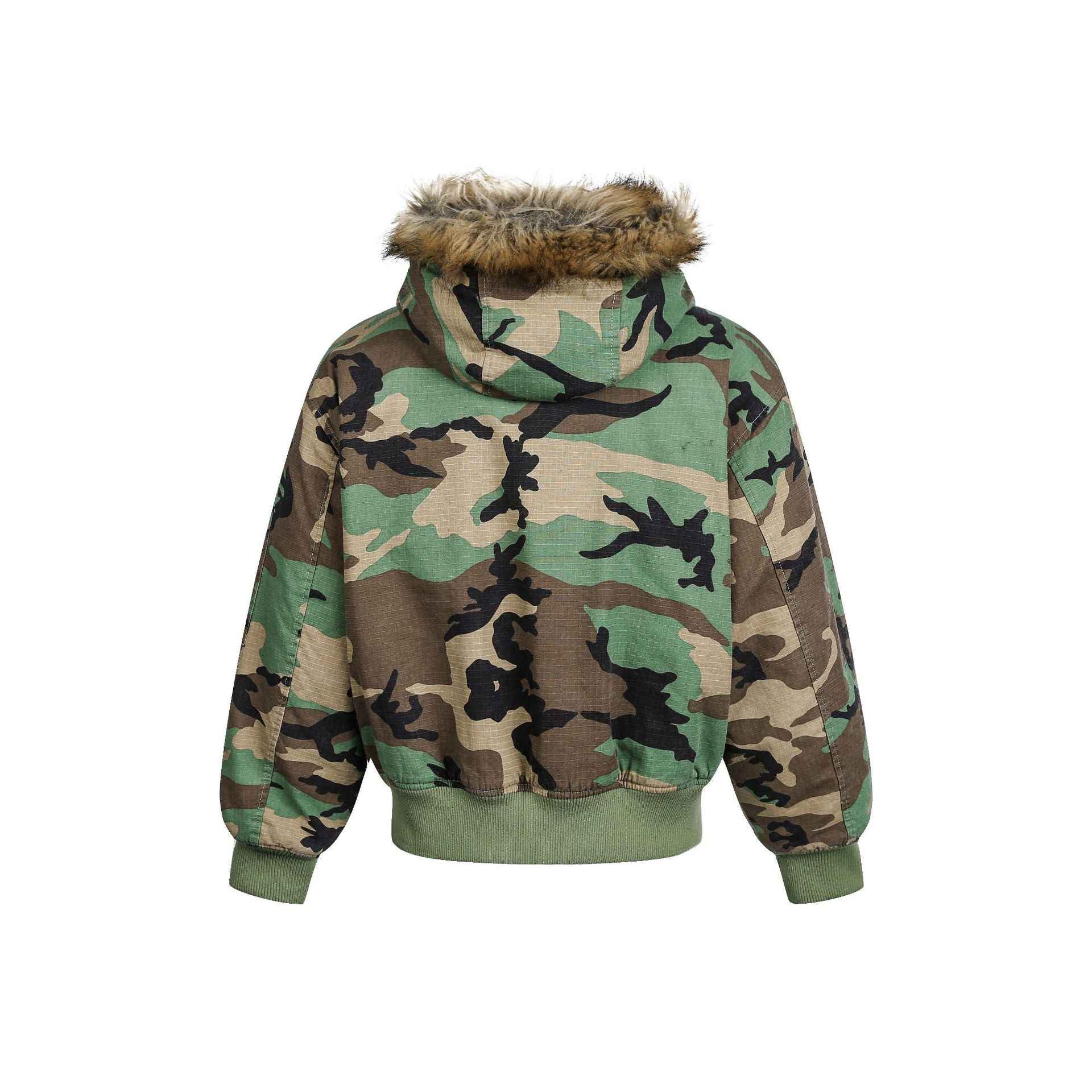 Camouflage Fur Collar | Reversible Cotton Jacket