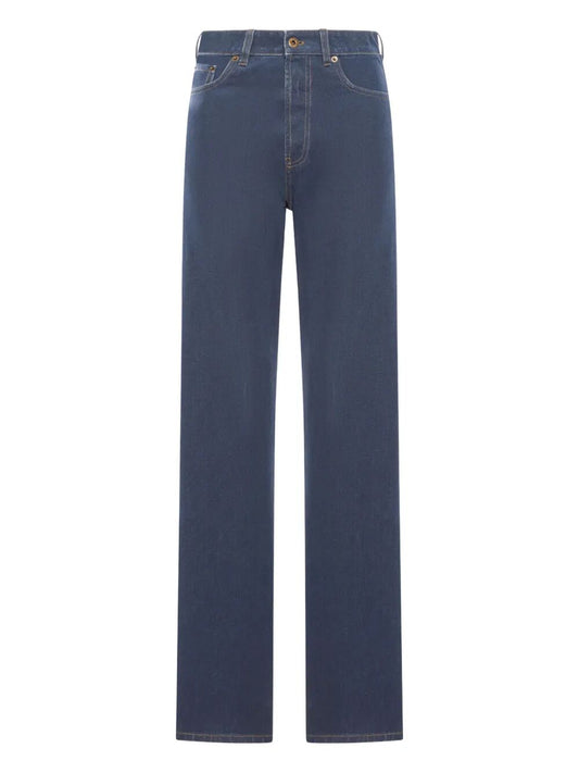Miu Miu Women Embroidered-Logo Flock Jeans