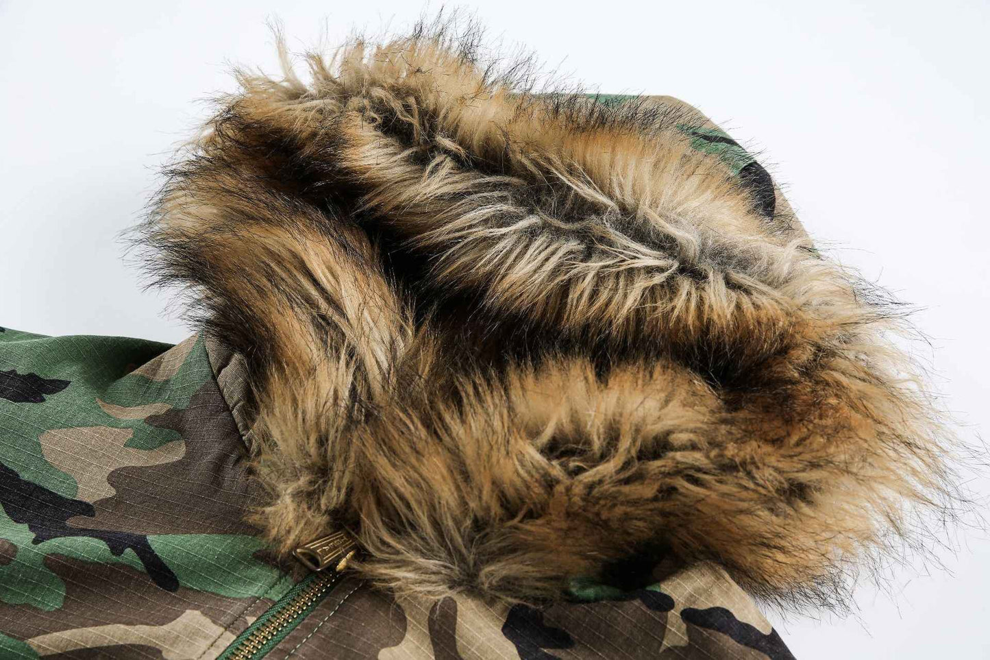 Camouflage Fur Collar | Reversible Cotton Jacket