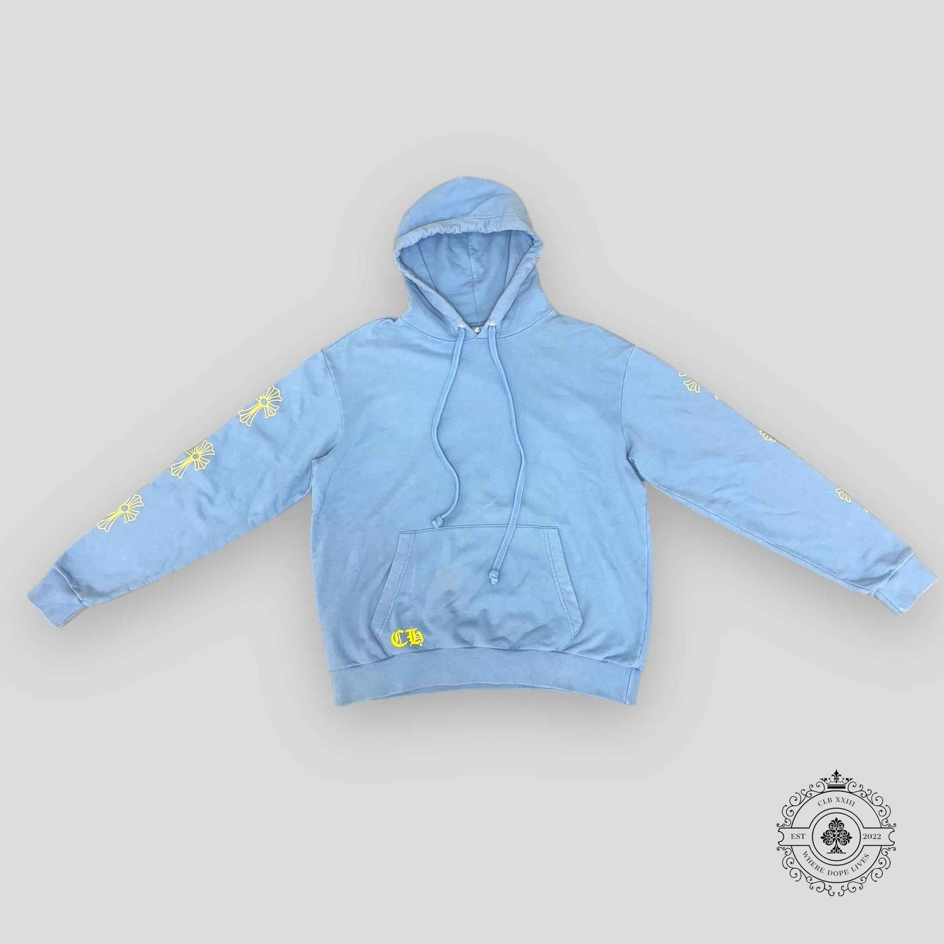 Chrome Hearts Drake Certified Chrome Hoodie in Light Blue