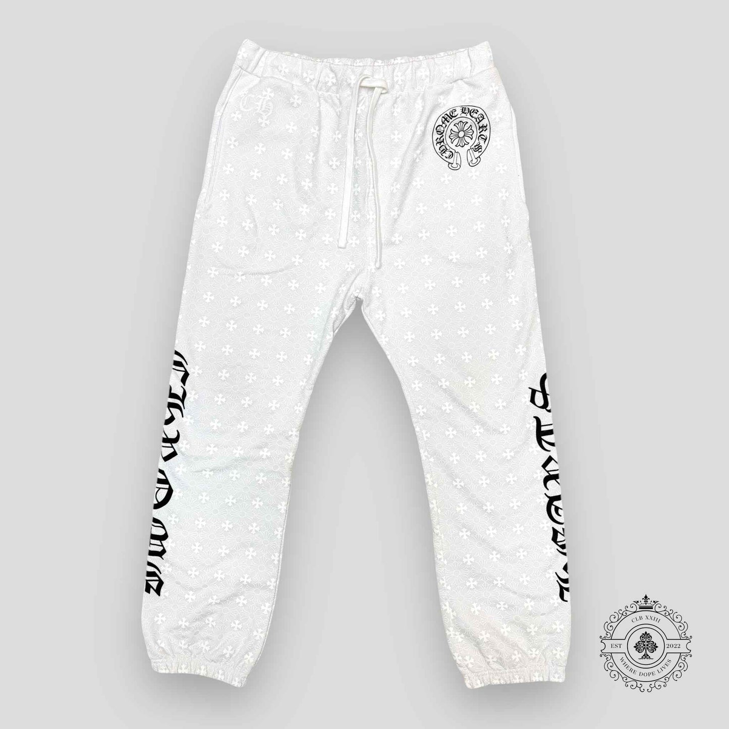 Chrome Hearts All Over Monogram Sweatpants in White