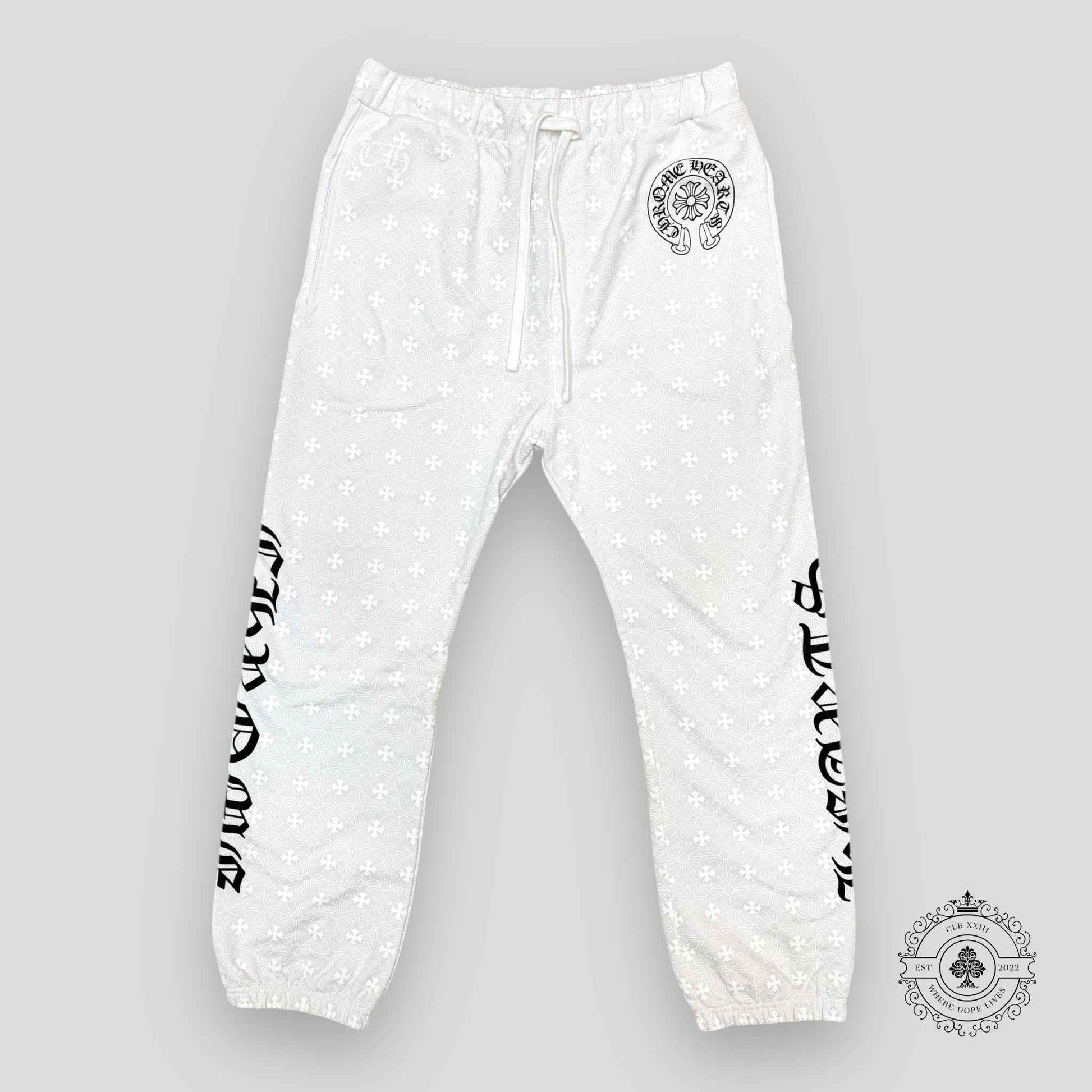 Chrome Hearts All Over Monogram Sweatpants in White