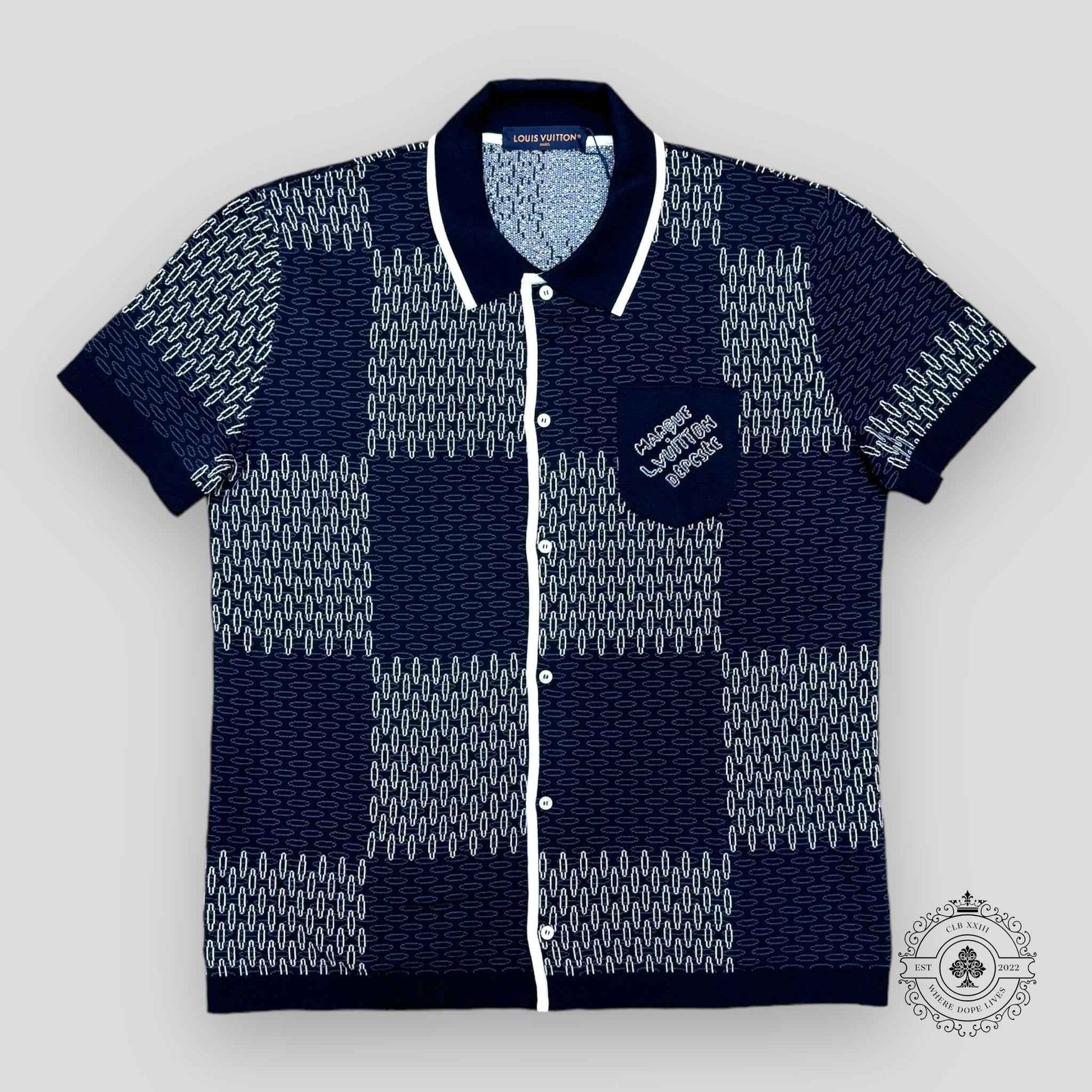 Louis Vuitton Damier Jacquard Quilted Cotton Button Up Shirt