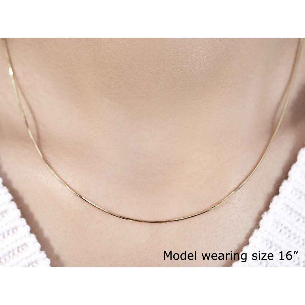 14k Yellow Gold Octagonal Shiny Snake Chain 0.8mm