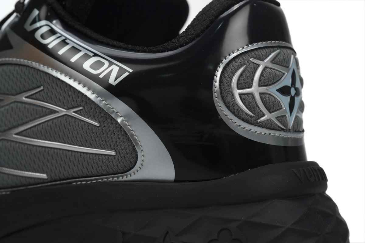 Custom LV Discovery Lace Up Black and White Silver SneakerNational