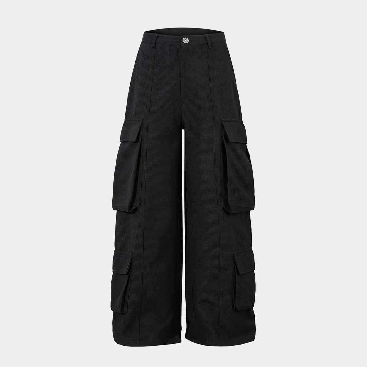 Unisex Multi-Pocket Wide Cargo Pants