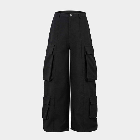 Unisex Multi-Pocket Wide Cargo Pants