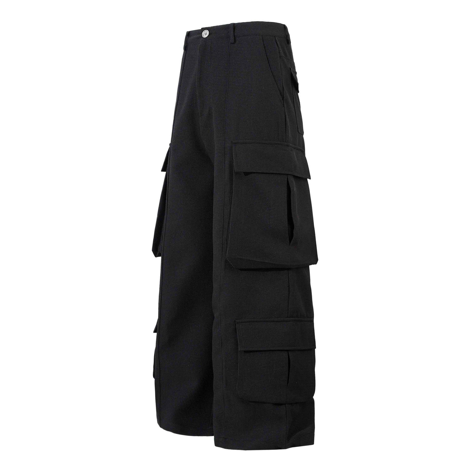 Unisex Multi-Pocket Wide Cargo Pants