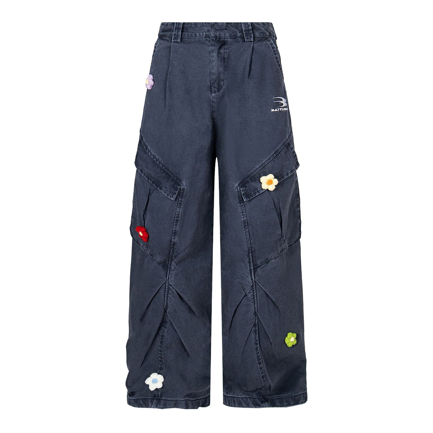 3D floral embroidery | Washed Cargo