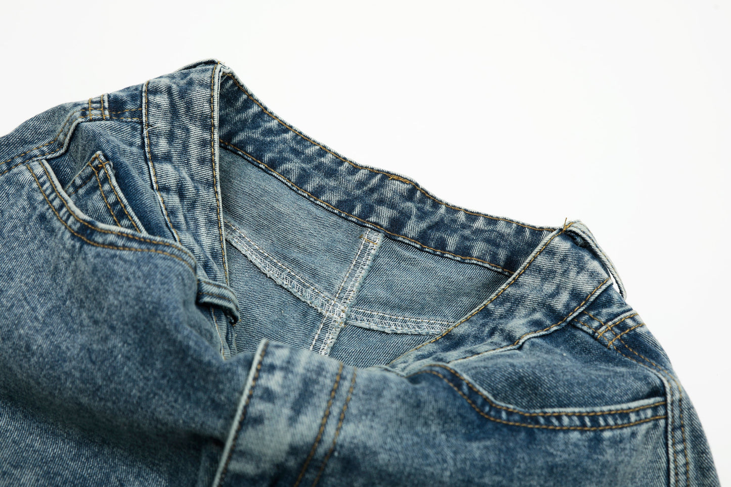 Star Stitching Washed | Wide Jeans