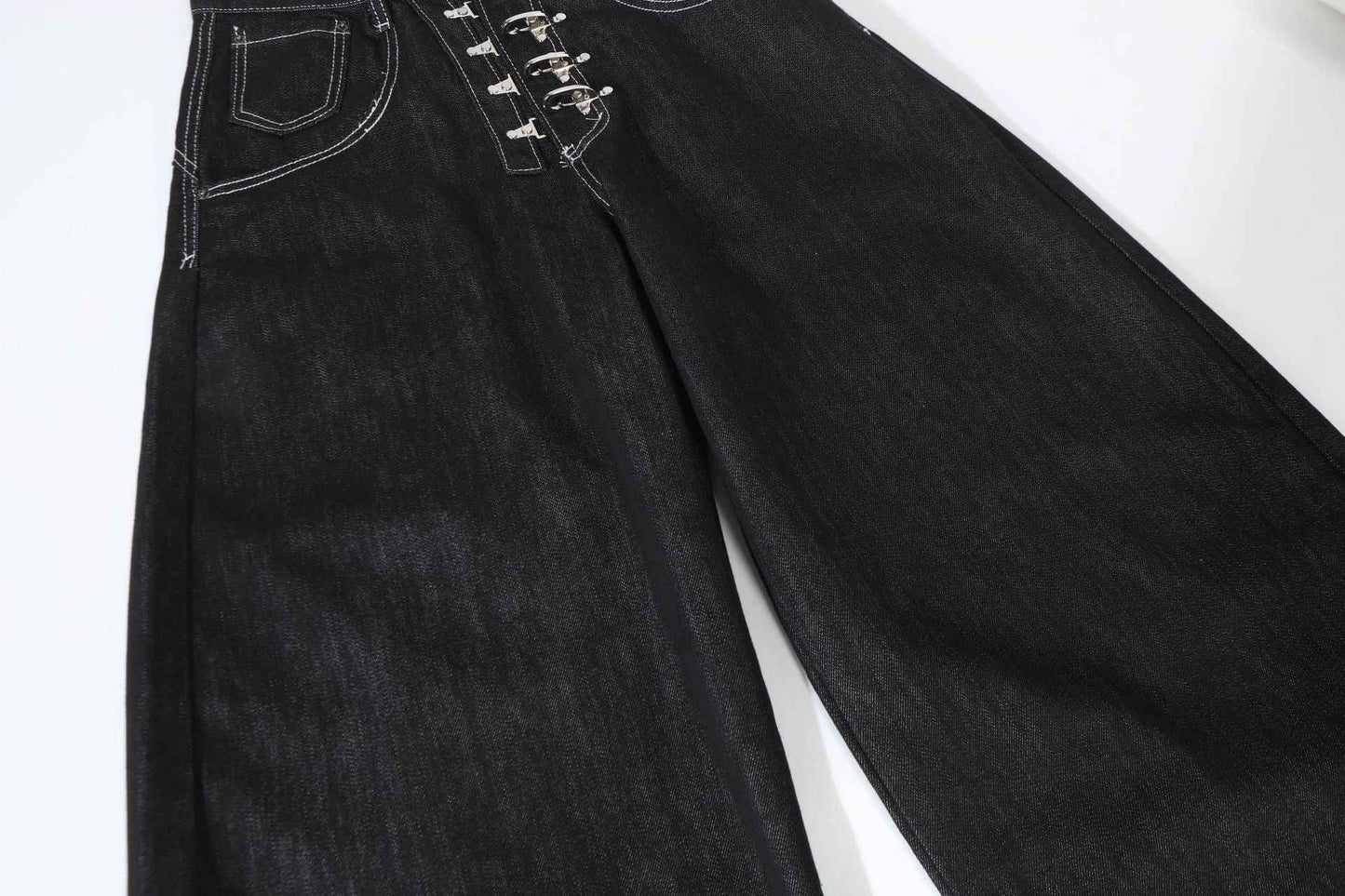 Metal Button Raw | Baggy Barrel Jeans