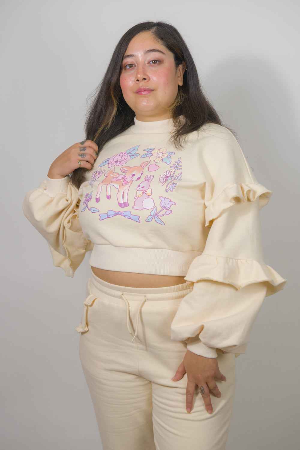 Cream Heart Pocket Joggers