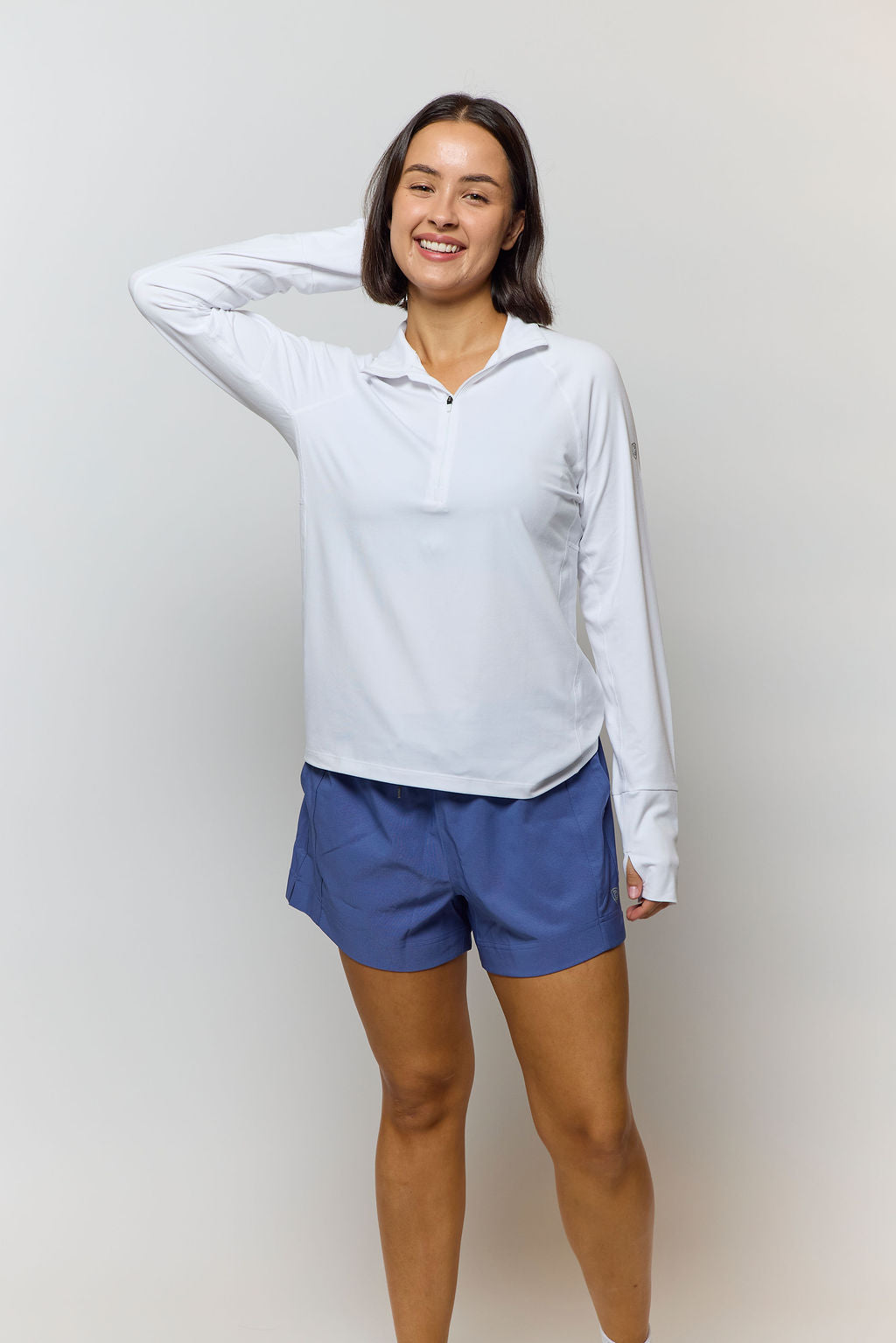 Foudy Mid-Weight Long Sleeve ½ Zip Top - JUSTLUXURY