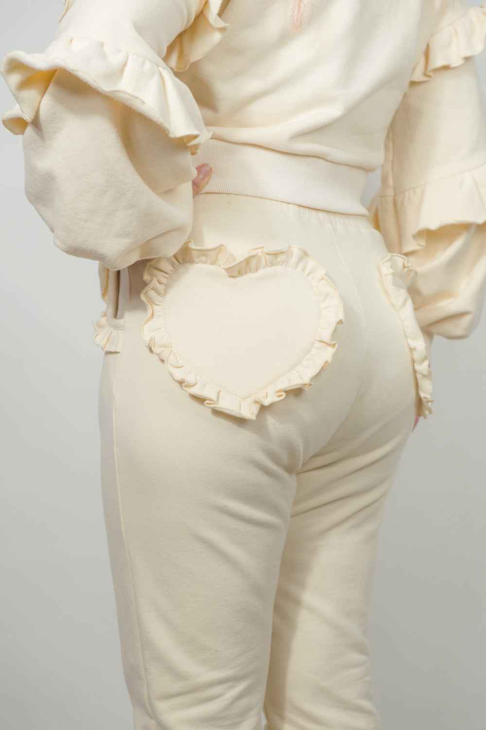 Cream Heart Pocket Joggers