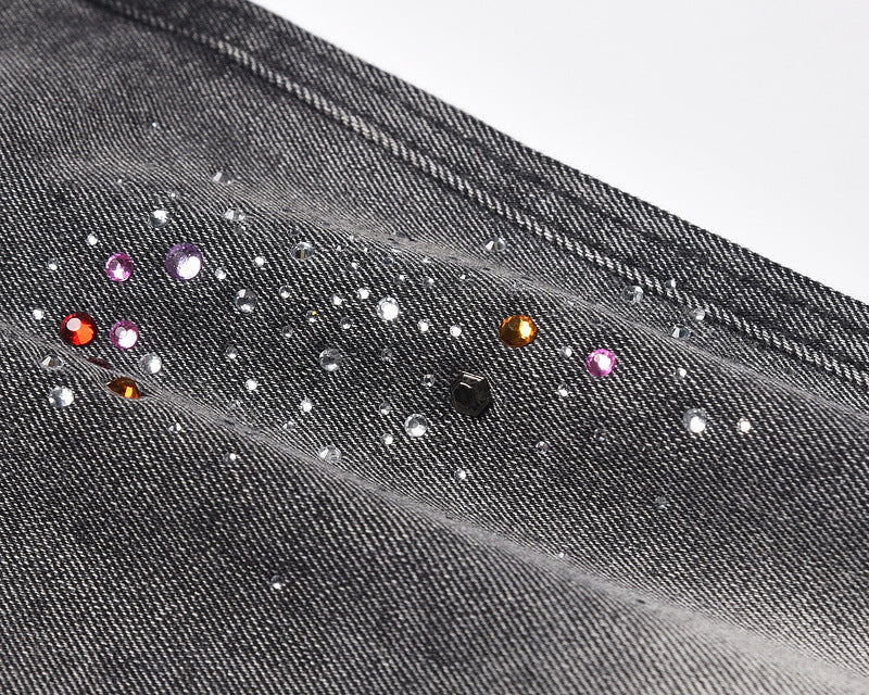 Starry Washed Rhinestone | Denim Shorts