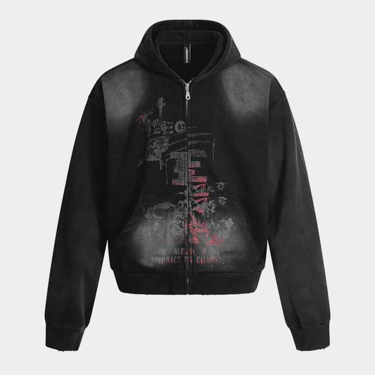 Spray Paint Print | Zip Up Hoodie