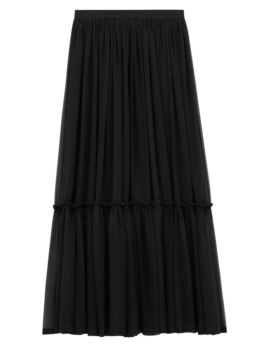 Saint Laurent Women Gonna A Balze In Mussola Di Crêpe Di Seta