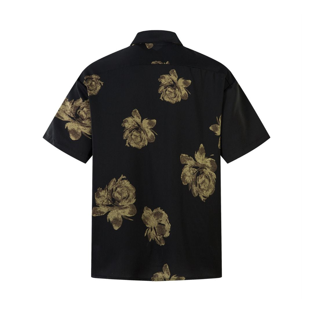 Dark Floral Button-Down Shirt