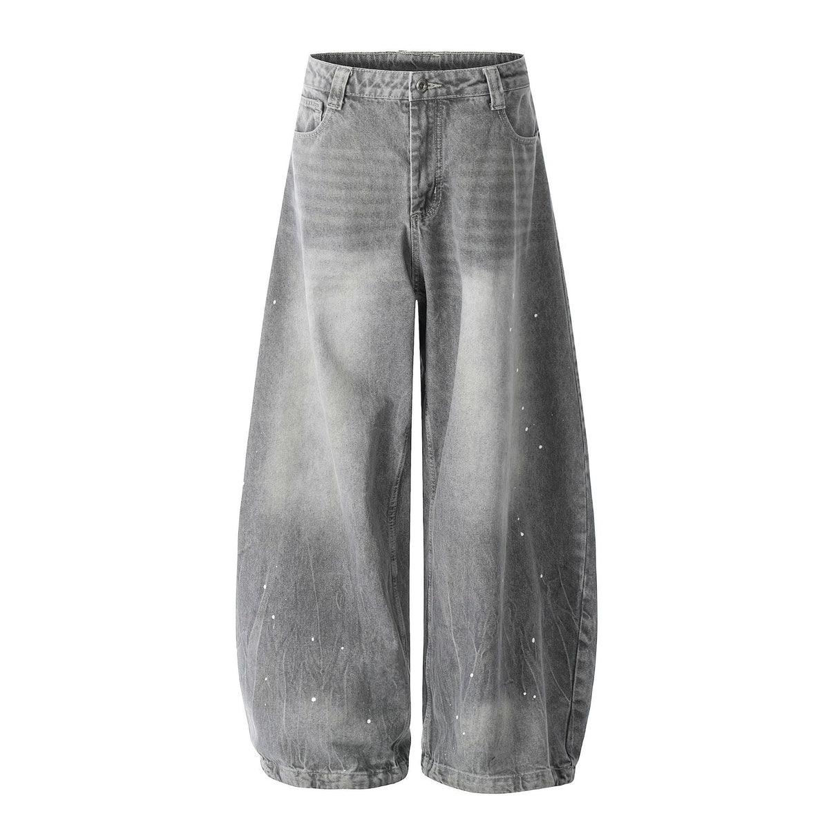 Ink-Splatter Wide-Leg Jeans