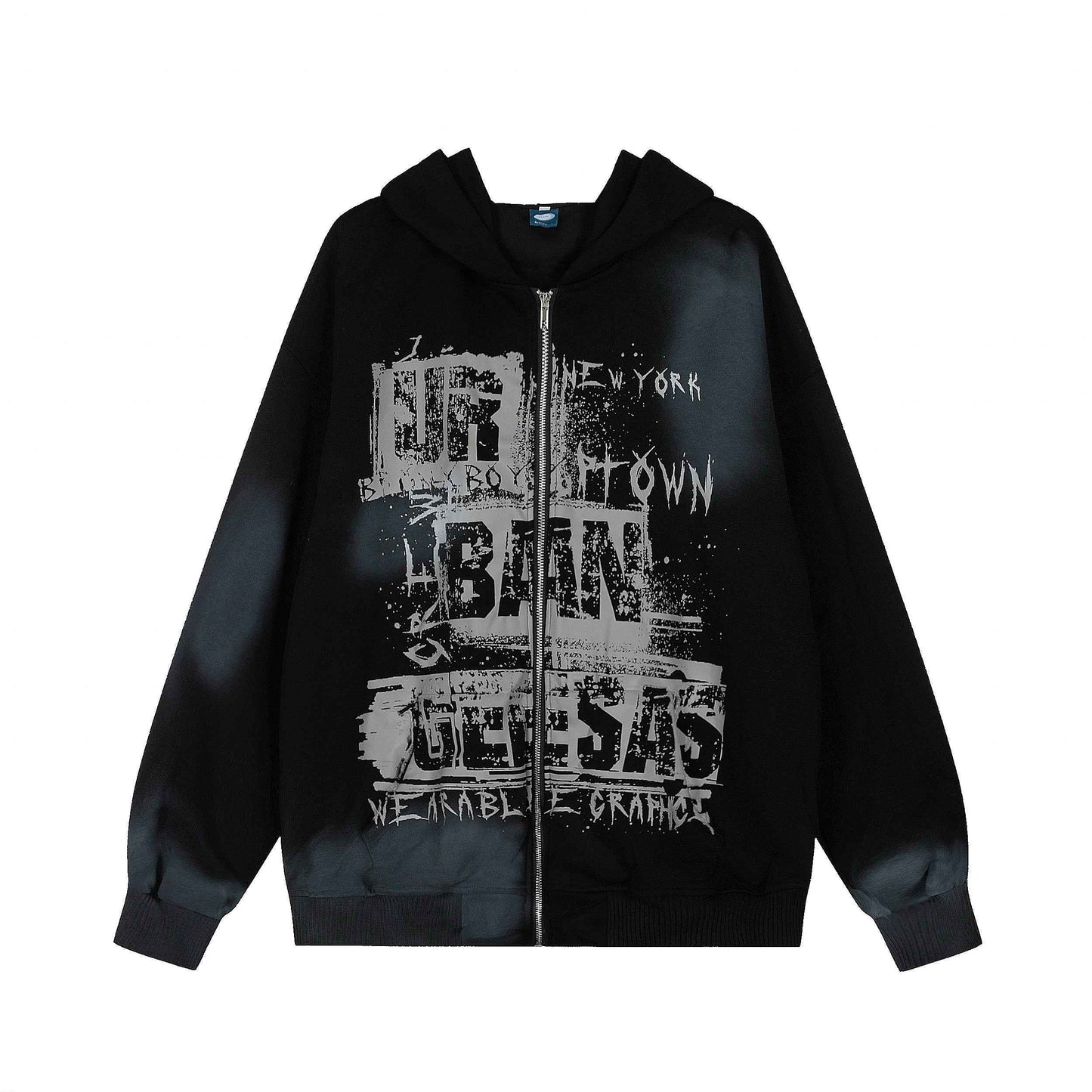 Graffiti Print | Oversized Zip Up Hoodie