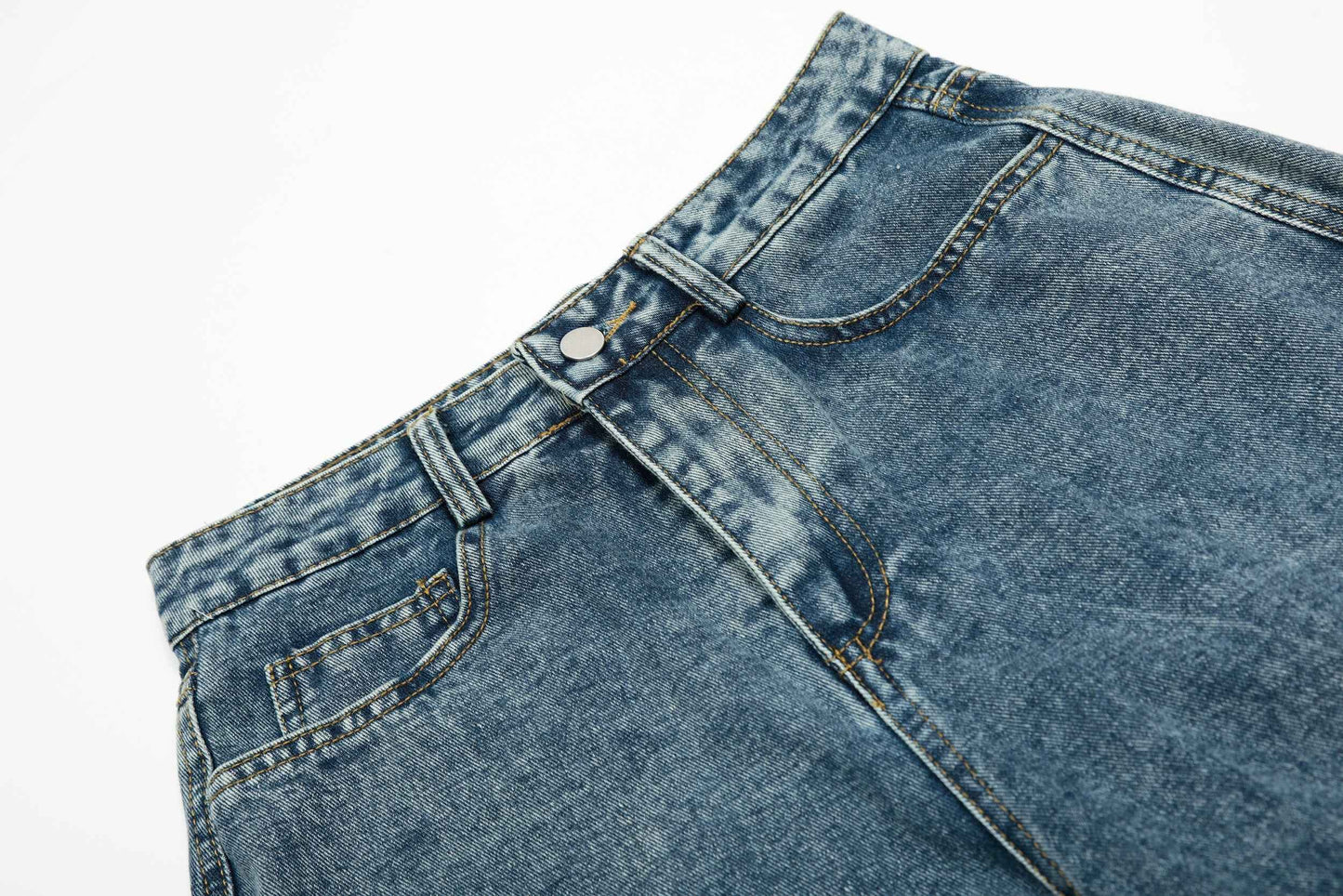 Star Stitching Washed | Wide Jeans