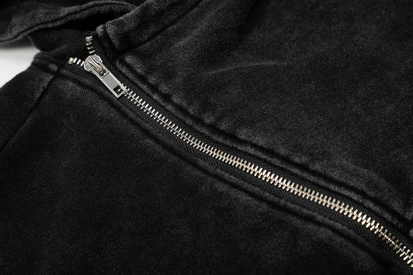 Asymmetry | Washed Zip Up Hoodie