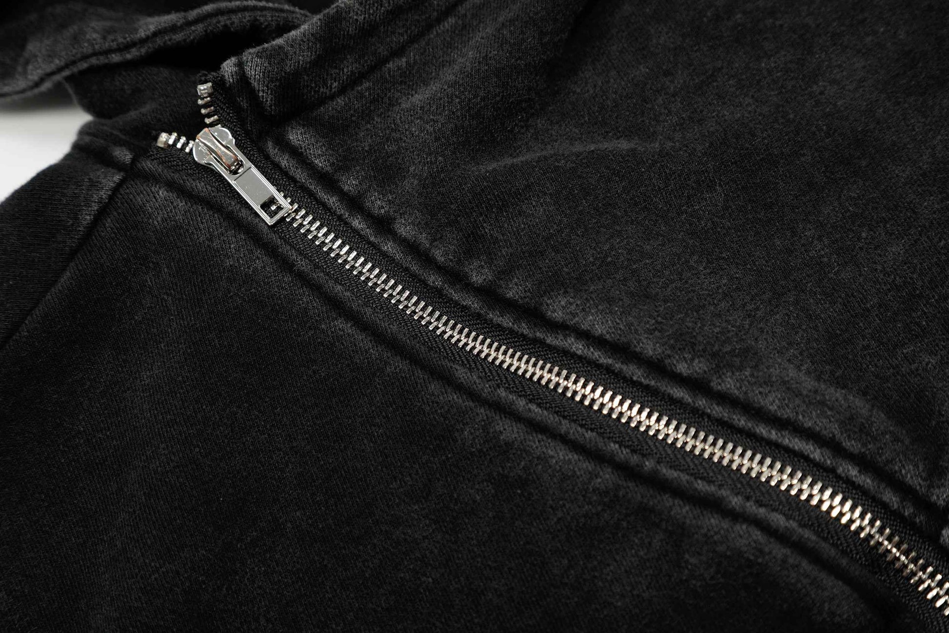 Asymmetry | Washed Zip Up Hoodie