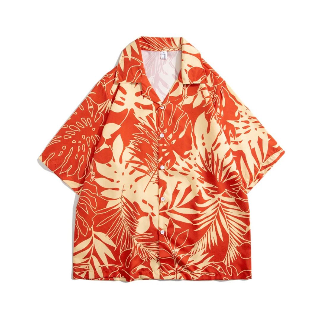 Red Palm Print Shirt