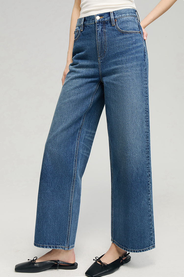 The Cityer Crop Wide Jeans HJ009 - JUSTLUXURY