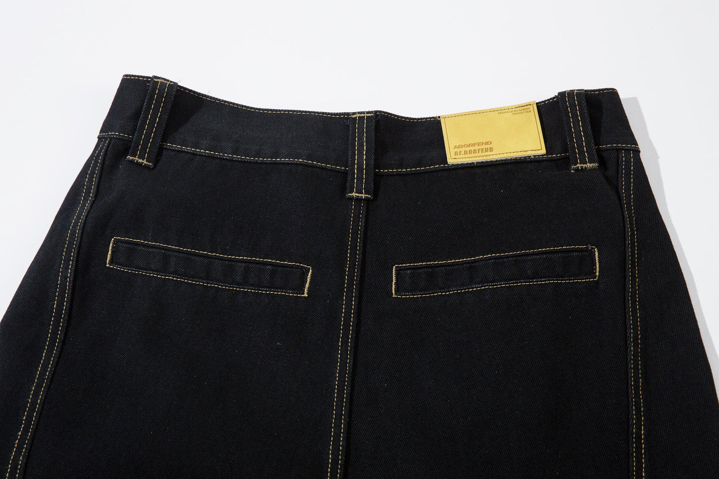 Geometric Stitch | Black Jeans