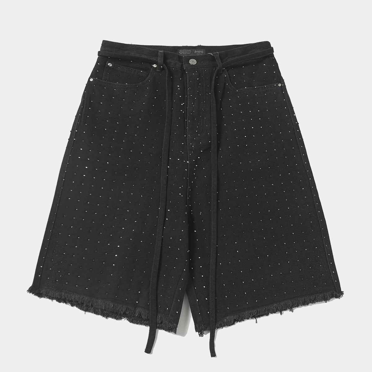 Rhinestone Frayed | Denim Shorts