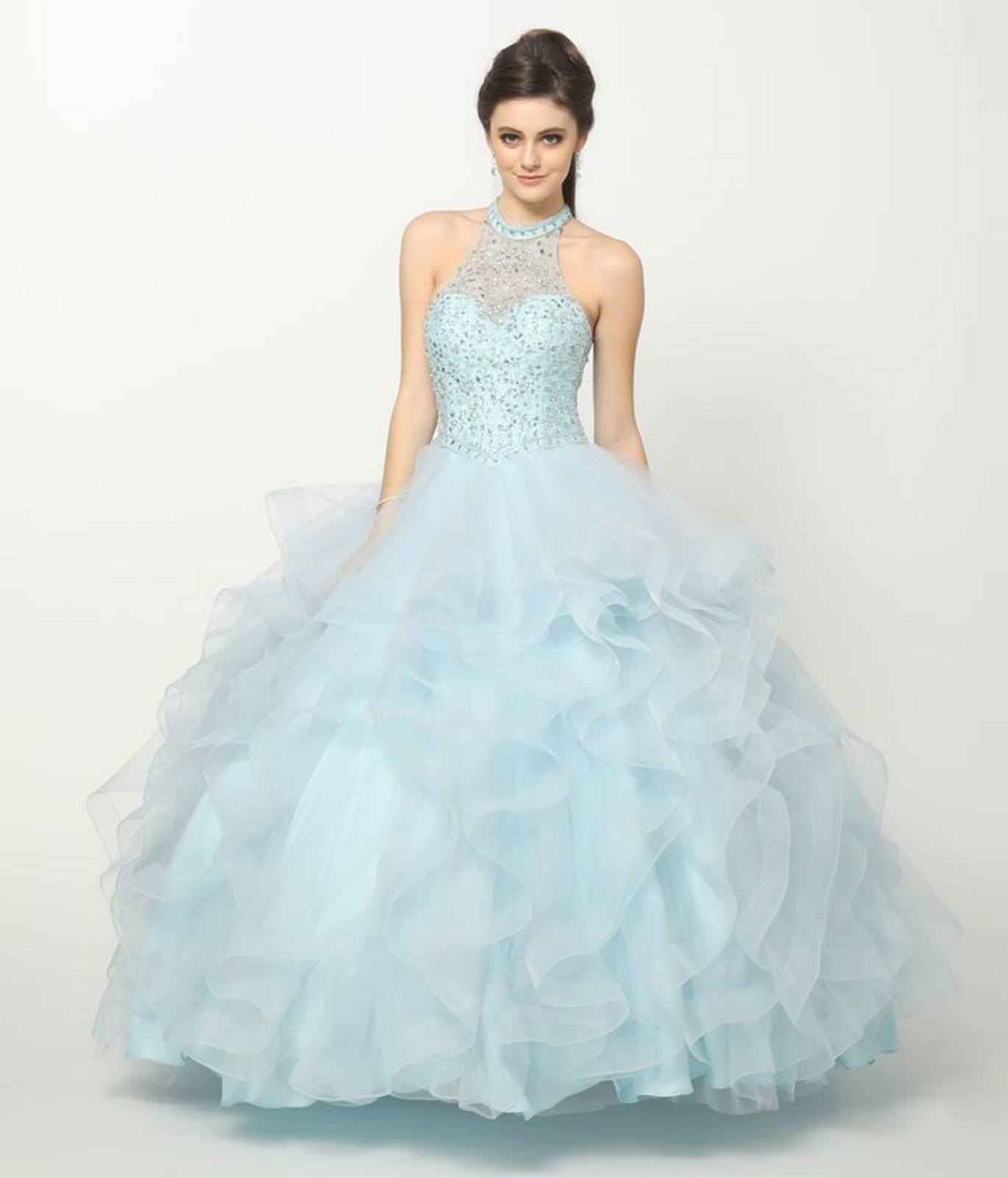 Juliet 1420 Crystal Beading Layered Tulle Skirt Quinceanera Dress