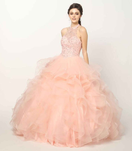 Juliet 1420 Crystal Beading Layered Tulle Skirt Quinceanera Dress