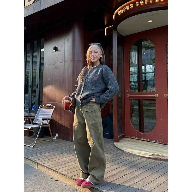 Retro Knife Pant Cut Tapered Cargo Casual Pants for Women, Loose Versatile Casual Drapey Long Pants, Ins Trendy - Luxuryurbanwear