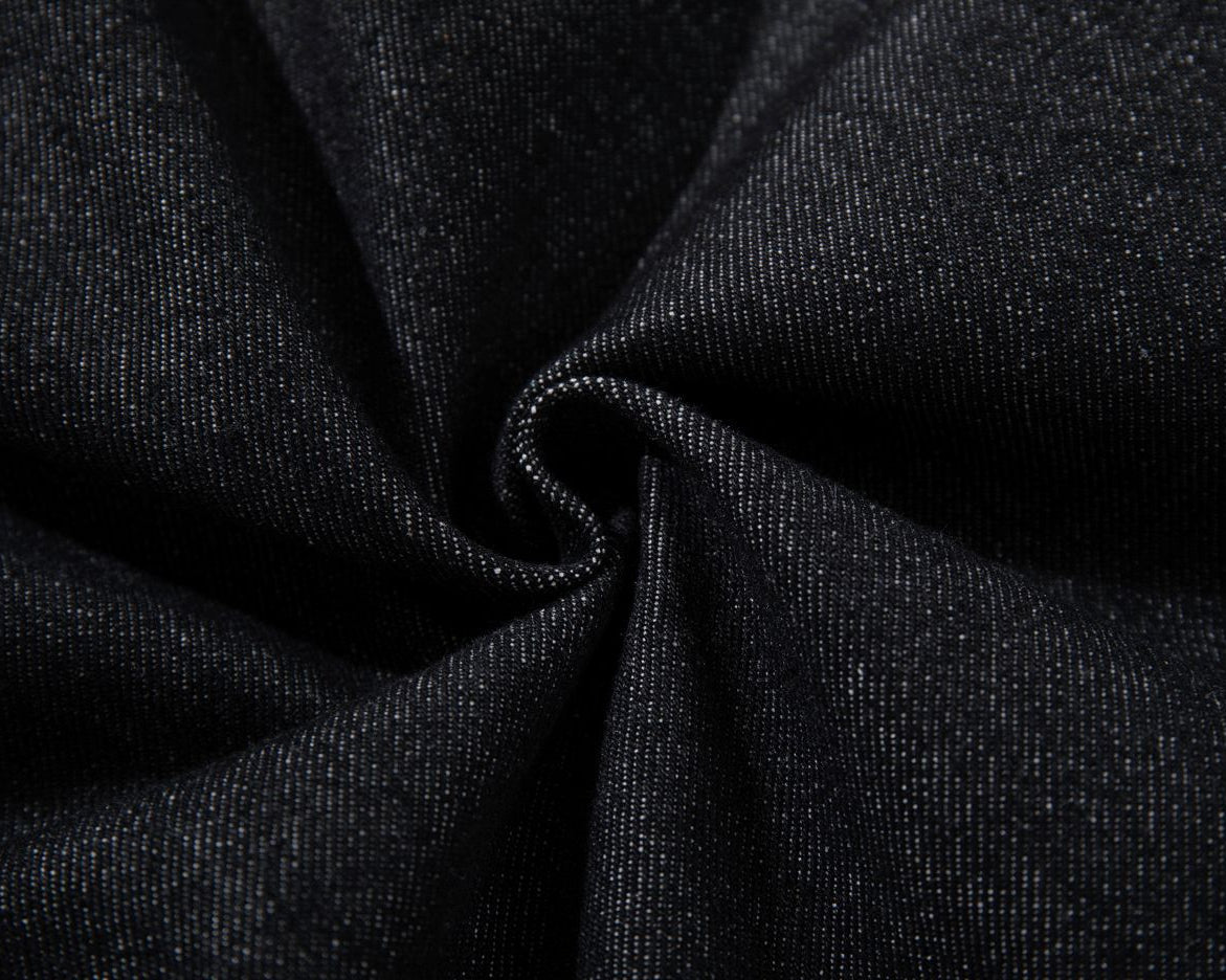 The Black Marbled Double-Waist Jeans
