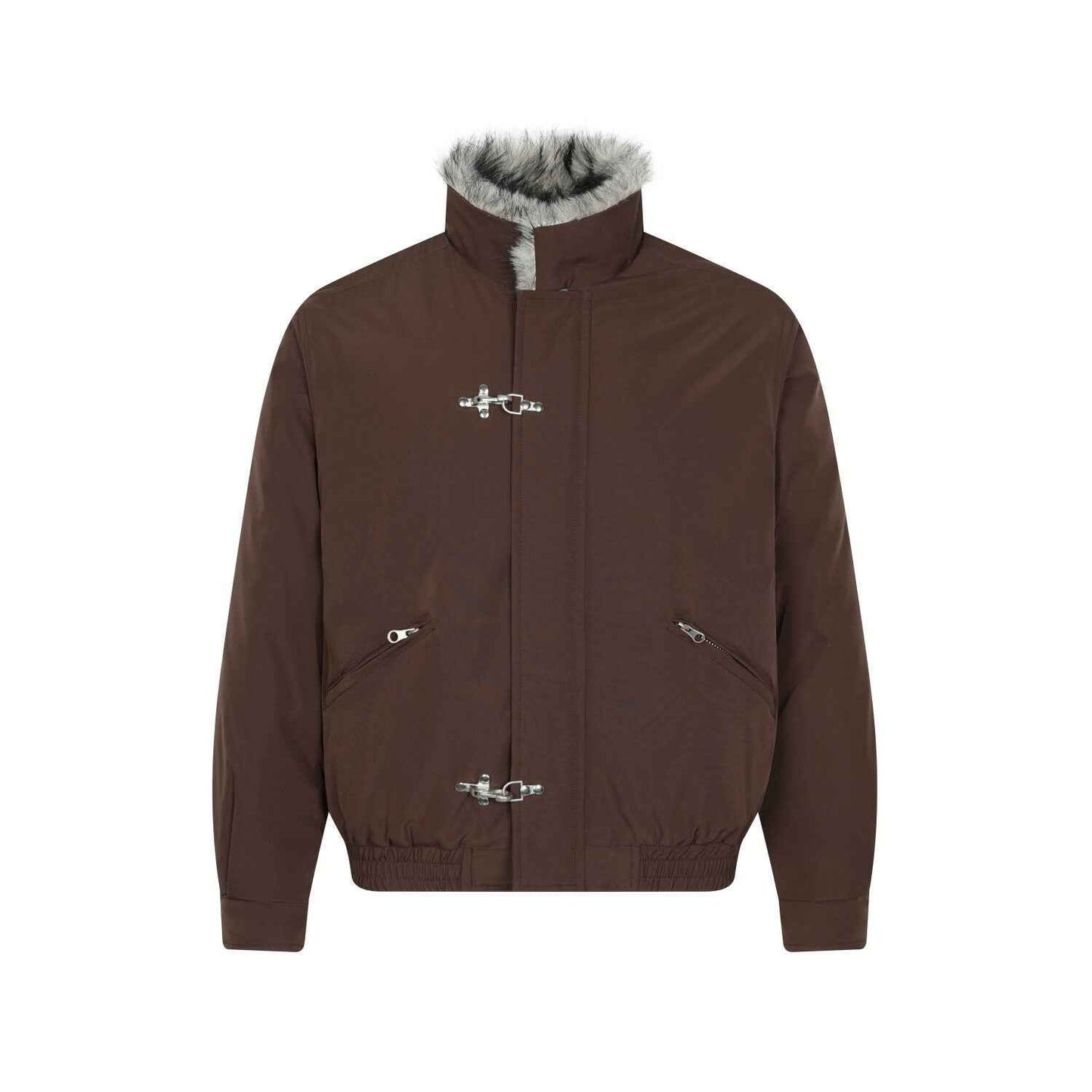 Fur Collar Fleece | Metal Button Coat