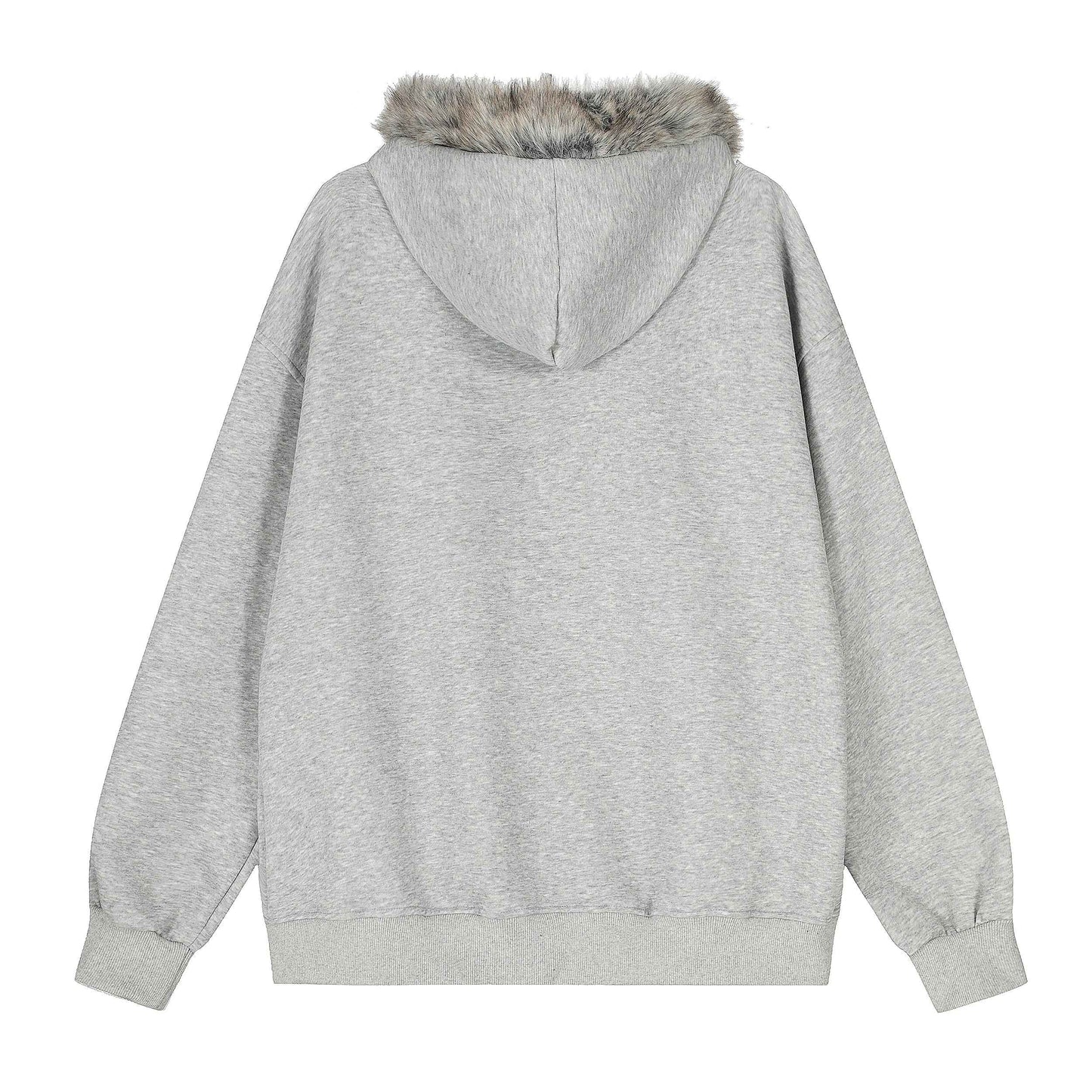 Graffiti Print Faux Fur | Zip Up Hoodie
