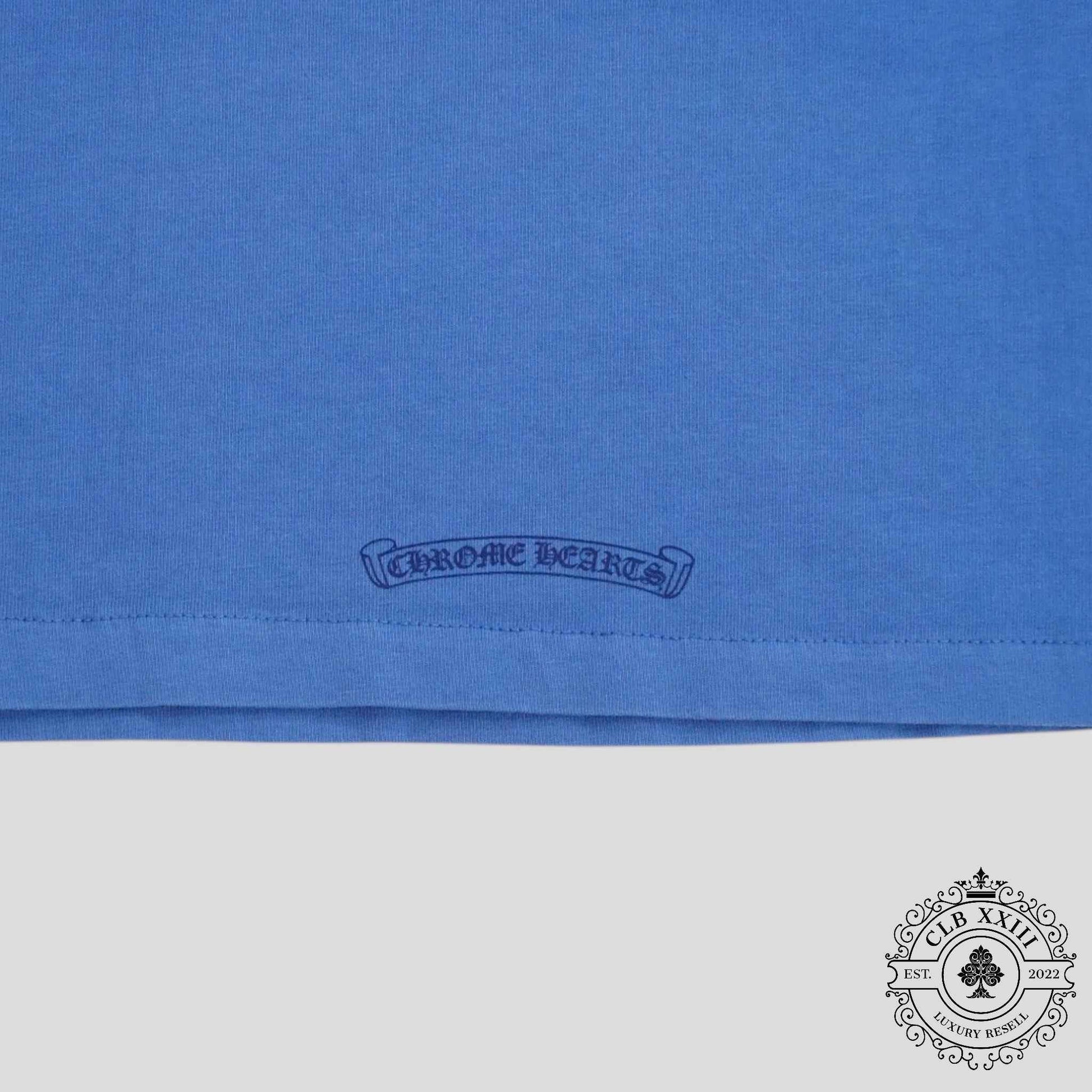 Chrome Hearts Women's Triple Cross Flocked Sleeveless Shirt in Blue
