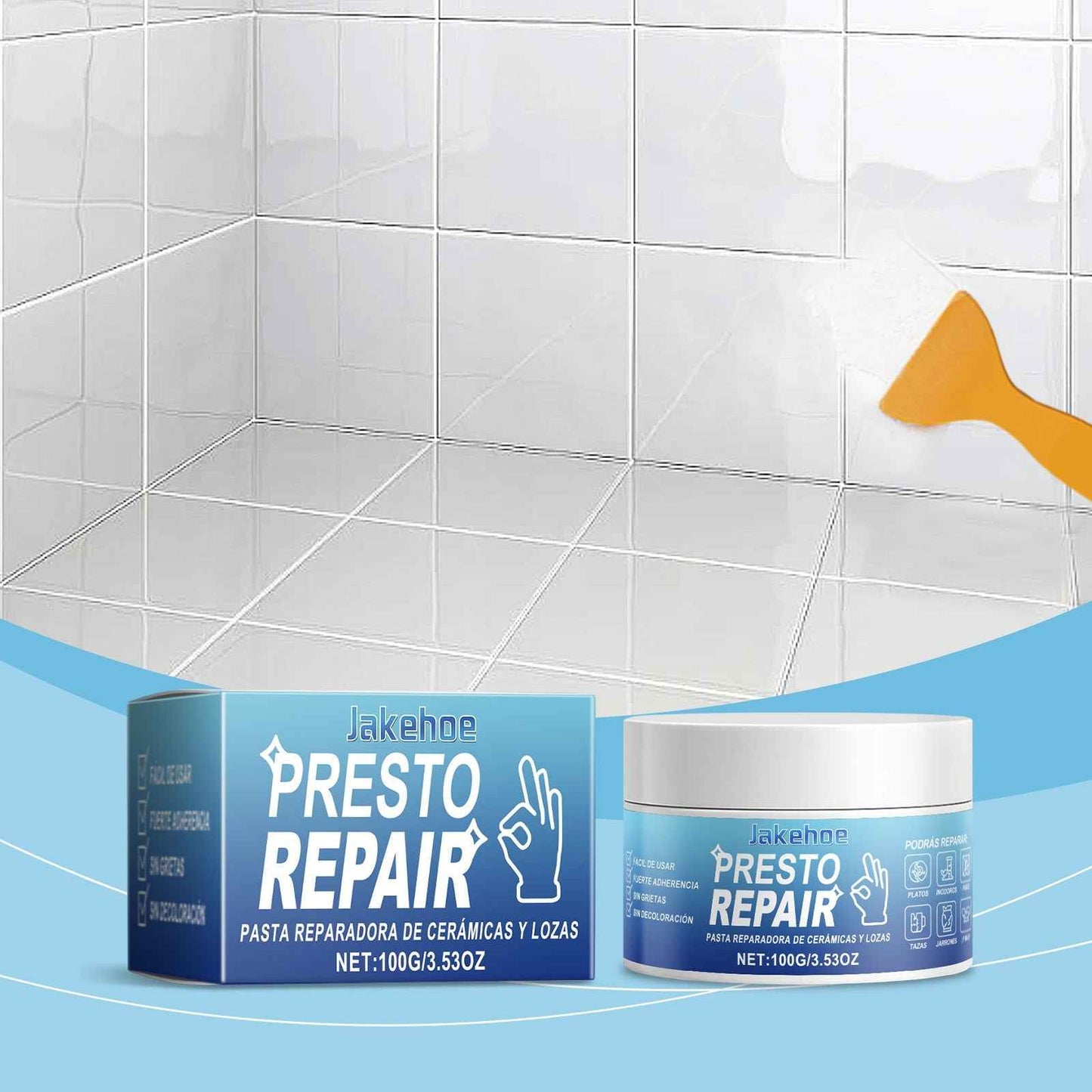 Jakehoe Ceramic Repair Paste Bathroom Kitchen Tile Repair Waterproof Wear Resistant Craft Home Repair Paste