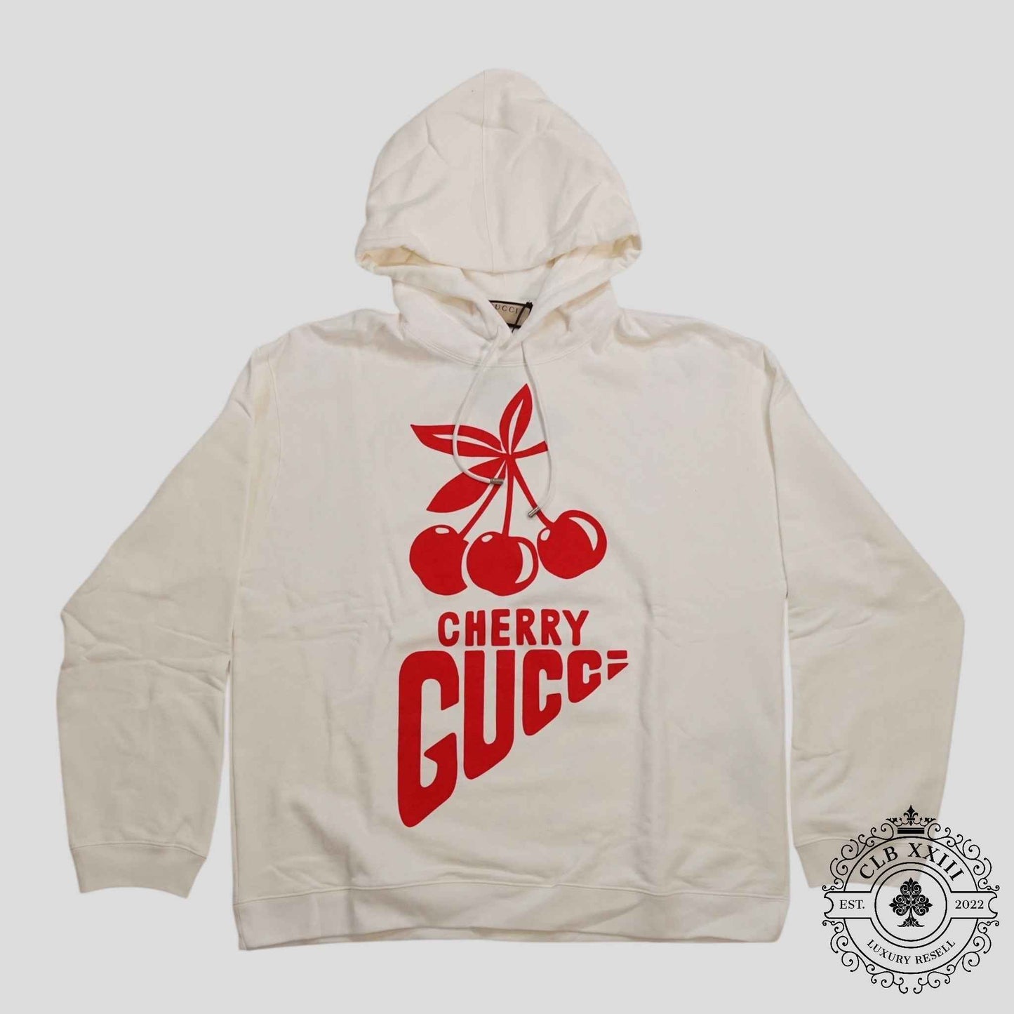 Gucci Cherry Print Hoodie in White