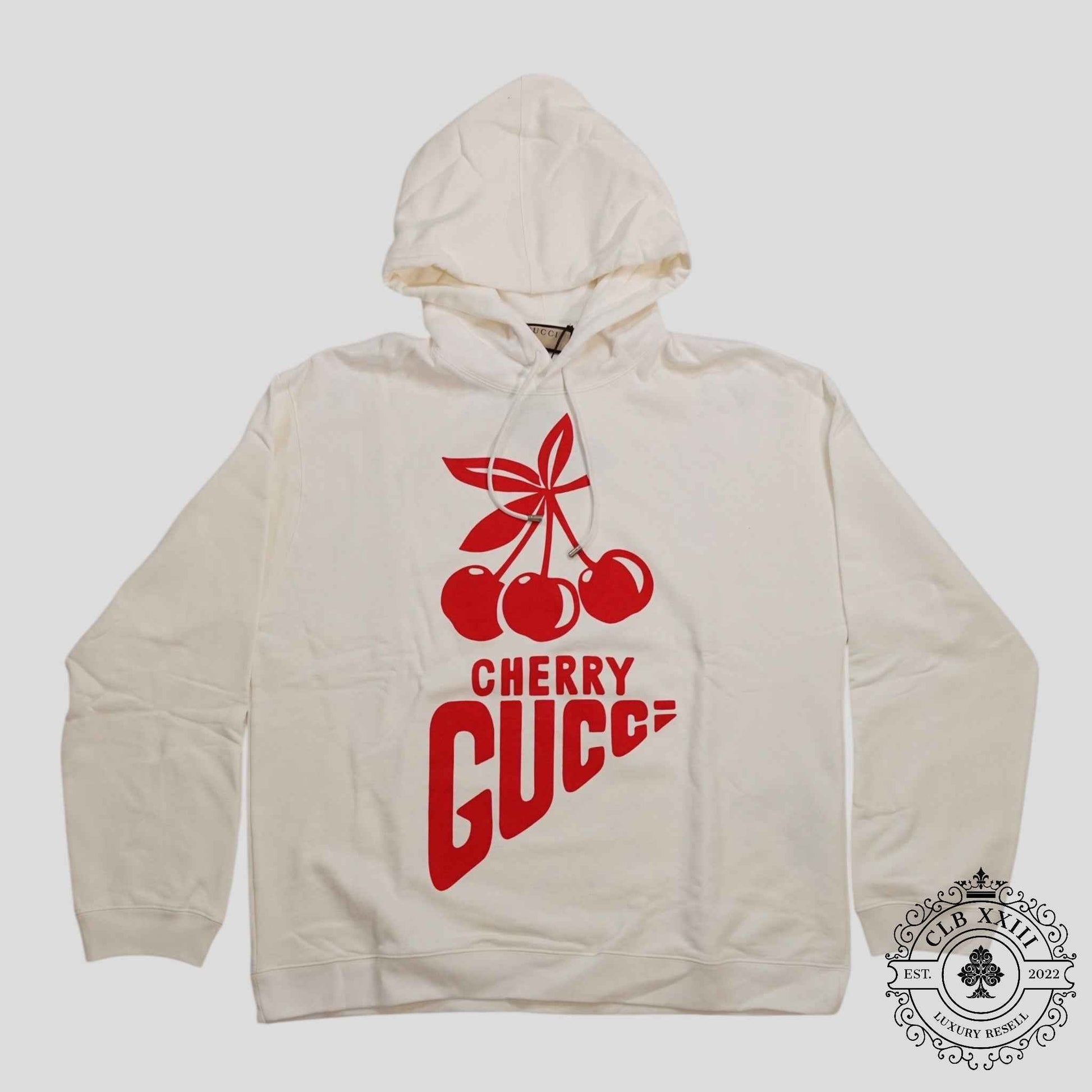 Gucci Cherry Print Hoodie in White