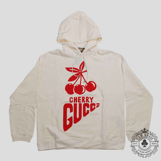 Gucci Cherry Print Hoodie in White