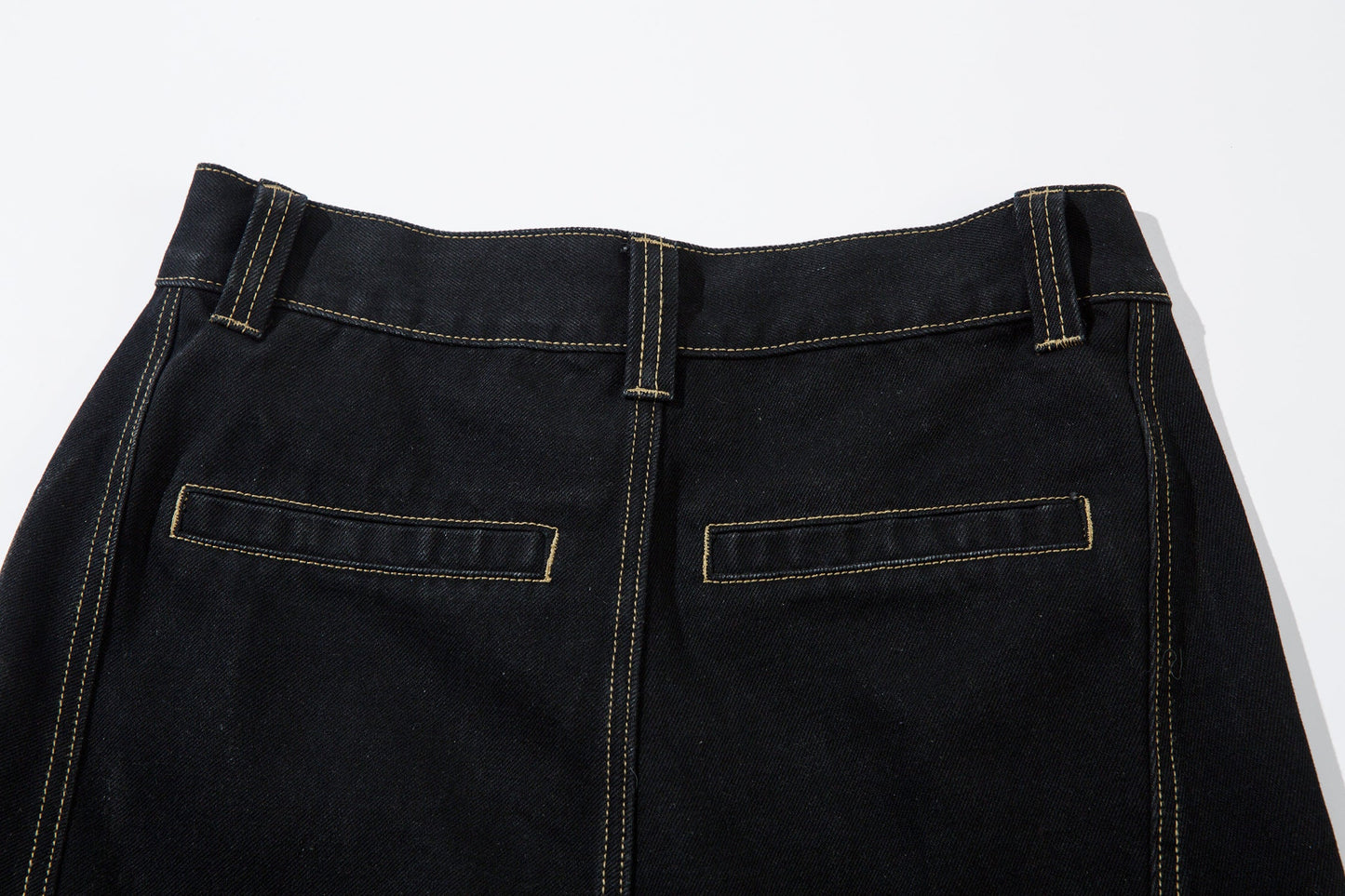 Geometric Stitch | Black Jeans