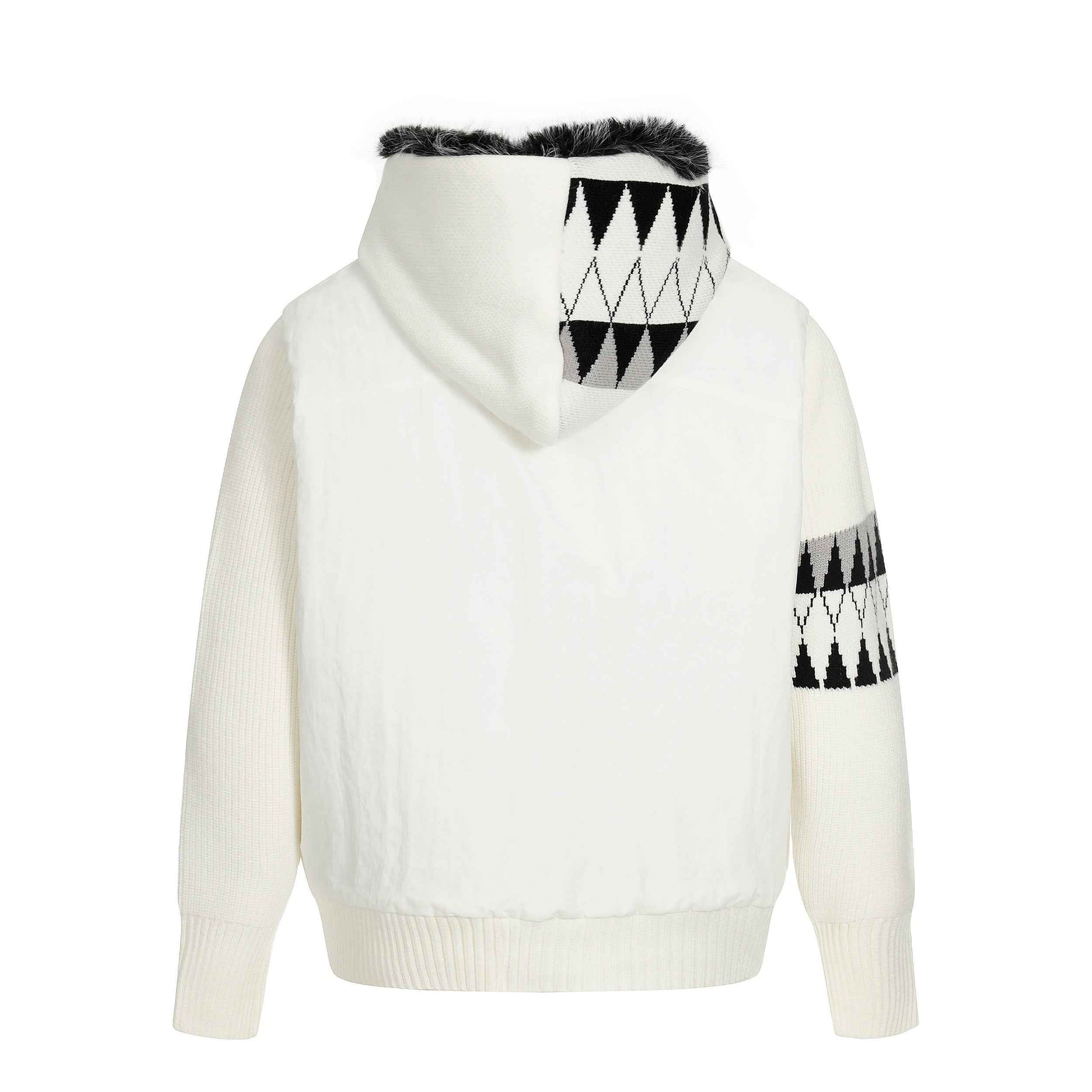 Knit Contrast | Fleece Hooded Jacket