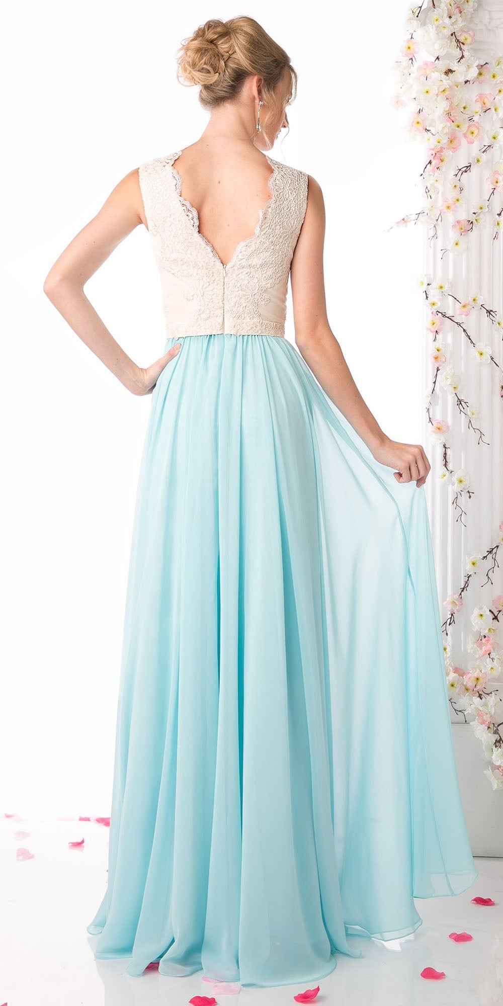 Cinderella Divine 1965 Sleeveless Dress V-Neck Embroidered Bodice