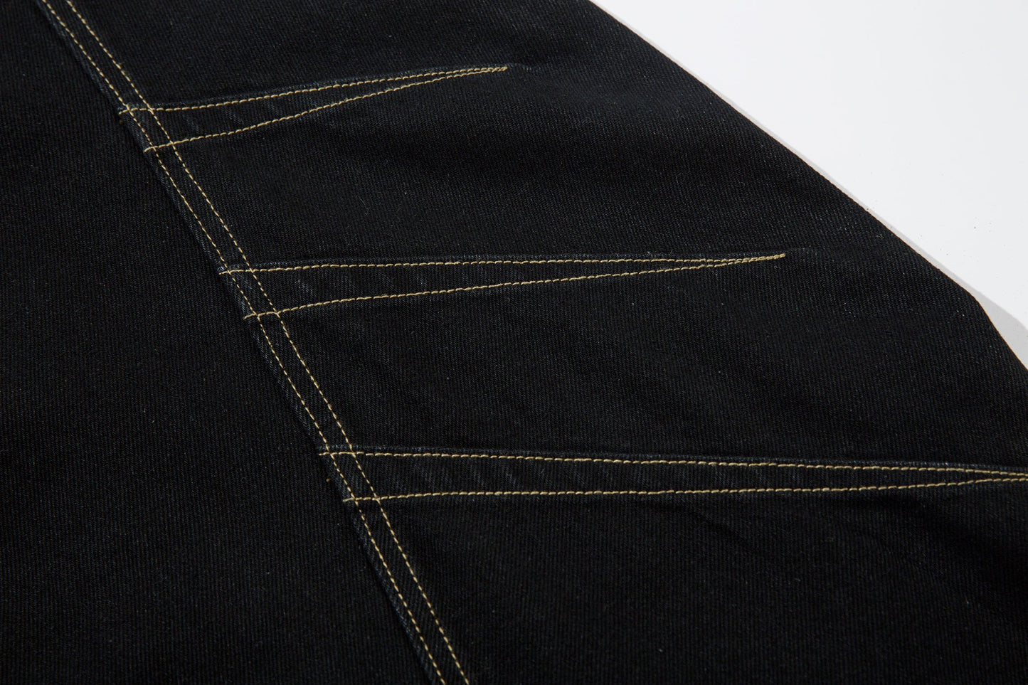 Geometric Stitch | Black Jeans